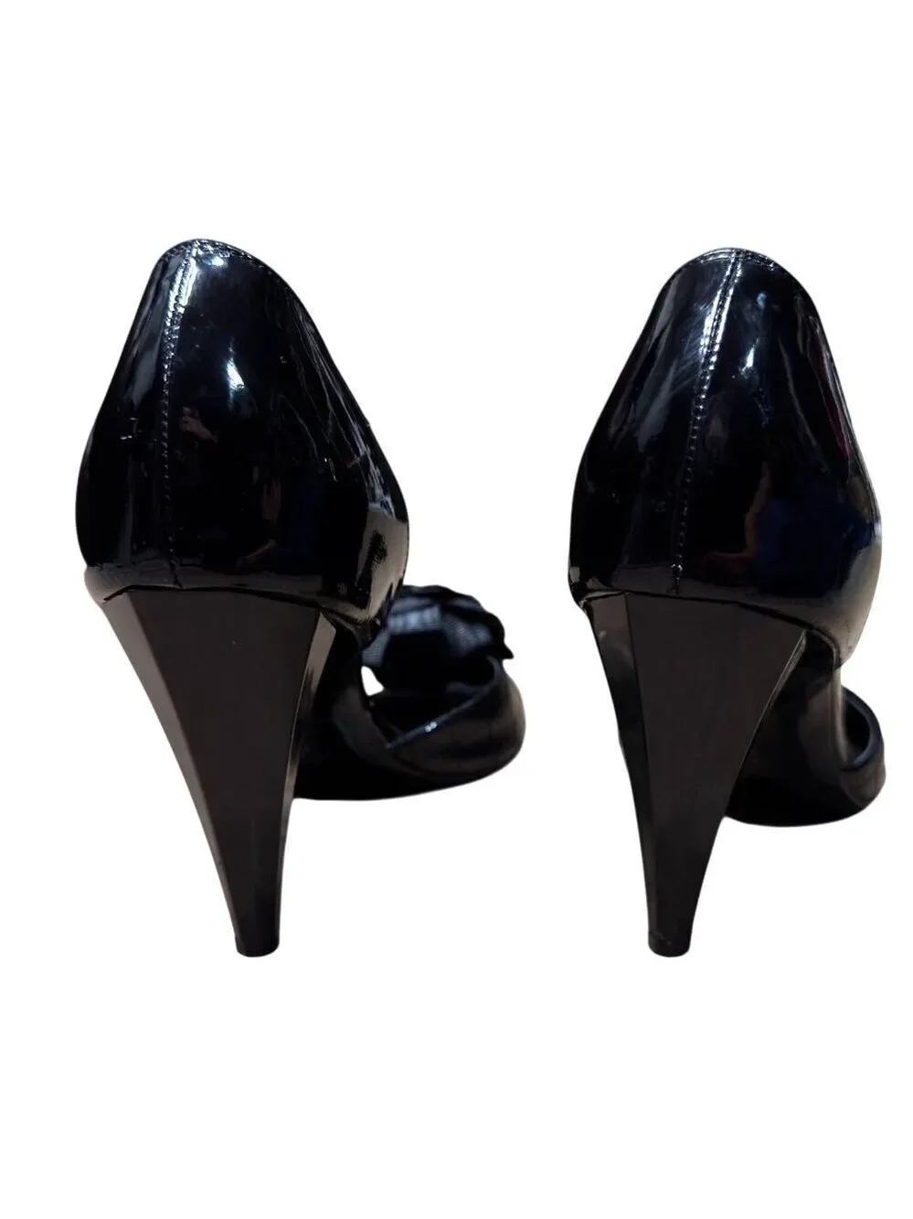 Chanel Black Quilted D'Orsay Peep Toe Flower Pumps EU 37.5 MSRP $1,195